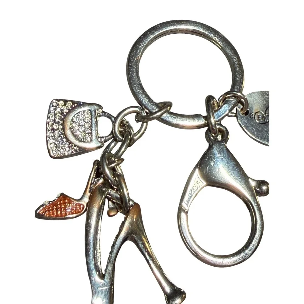 Bellagio Las Vegas Keychain High Heel Stiletto & Crystal Handbag Charms Silver